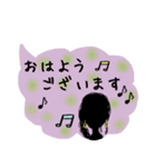 くすみカラー 影絵風＆女子の日常スタンプ（個別スタンプ：1）
