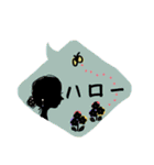 くすみカラー 影絵風＆女子の日常スタンプ（個別スタンプ：3）