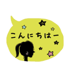 くすみカラー 影絵風＆女子の日常スタンプ（個別スタンプ：4）