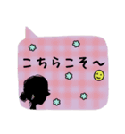 くすみカラー 影絵風＆女子の日常スタンプ（個別スタンプ：17）
