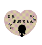 くすみカラー 影絵風＆女子の日常スタンプ（個別スタンプ：24）