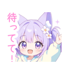 パープルパーカーの狐の女の子スタンプ（個別スタンプ：18）