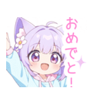 パープルパーカーの狐の女の子スタンプ（個別スタンプ：21）
