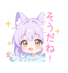 パープルパーカーの狐の女の子スタンプ（個別スタンプ：29）