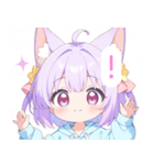 パープルパーカーの狐の女の子スタンプ（個別スタンプ：31）