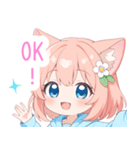 アプリコット猫耳パーカーな女の子スタンプ（個別スタンプ：31）