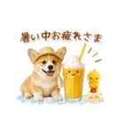 ▶動く癒しコーギーの「夏」の毎日（個別スタンプ：16）