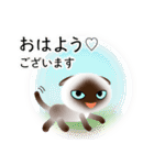 色々な猫4-2 短毛-垂れ耳-シャム（個別スタンプ：1）