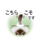 色々な猫4-3 長毛-立ち耳-シャム（個別スタンプ：32）