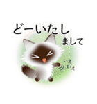 色々な猫4-3 長毛-立ち耳-シャム（個別スタンプ：33）