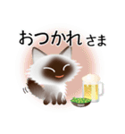 色々な猫4-3 長毛-立ち耳-シャム（個別スタンプ：40）