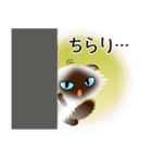 色々な猫4-4 長毛-垂れ耳-シャム（個別スタンプ：6）