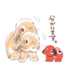 日常使い「垂れ耳うさぎ（オレンジ）」（個別スタンプ：21）