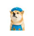 可愛い柴犬のシャワー服 V.2（個別スタンプ：32）