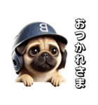 パグ×野球！可愛すぎる！（個別スタンプ：2）