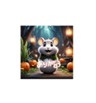 ❤️かわいいハロウィン❤️動物の魔女❤️（個別スタンプ：1）