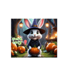 ❤️かわいいハロウィン❤️動物の魔女❤️（個別スタンプ：10）