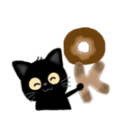 黒猫にゃ助とパンと日常スタンプ24個（個別スタンプ：4）