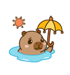 かわいい 太った カピバラ V9 [夏休み]（個別スタンプ：3）