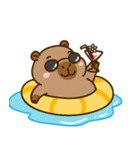 かわいい 太った カピバラ V9 [夏休み]（個別スタンプ：6）