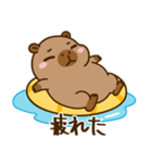かわいい 太った カピバラ V9 [夏休み]（個別スタンプ：24）