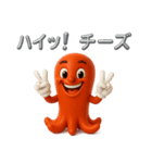3D★タコさんウィンナースタンプ（個別スタンプ：36）