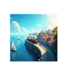Scenic Landscapes ＆ Trains/風景と鉄道（個別スタンプ：1）