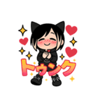 黒猫にゃんこ少年ライブへ行く（個別スタンプ：7）
