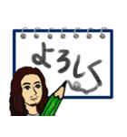 ロン毛男性のラインスタンプ（個別スタンプ：5）