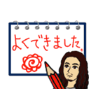 ロン毛男性のラインスタンプ（個別スタンプ：8）