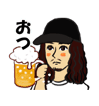 ロン毛男性のラインスタンプ（個別スタンプ：9）