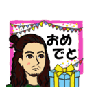ロン毛男性のラインスタンプ（個別スタンプ：30）