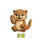元気なカワウソ(3D)（個別スタンプ：12）