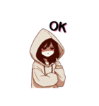 [OK専用]ネガティブパーカー女子集めました（個別スタンプ：2）