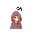 [OK専用]ネガティブパーカー女子集めました（個別スタンプ：3）