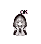 [OK専用]ネガティブパーカー女子集めました（個別スタンプ：9）