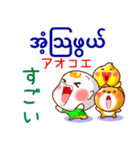 ミャンマー語（発音付）日本語  日常連絡用（個別スタンプ：19）