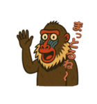 三河弁・岡崎・安城のマンドリルさん（個別スタンプ：3）