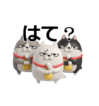 動く 3D三匹の擦れねこ（個別スタンプ：2）