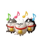 動く 3D三匹の擦れねこ（個別スタンプ：4）