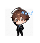 プチ男子の感情100%の日常！英語ver.（個別スタンプ：1）