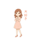 ワンピースの女の人 文字無しあり（個別スタンプ：3）