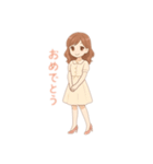 ワンピースの女の人 文字無しあり（個別スタンプ：5）