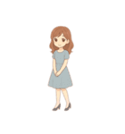 ワンピースの女の人 文字無しあり（個別スタンプ：9）