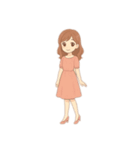 ワンピースの女の人 文字無しあり（個別スタンプ：11）
