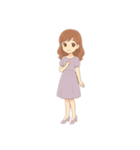 ワンピースの女の人 文字無しあり（個別スタンプ：13）