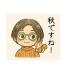 秋のクレヨンお母さんの日常会話（個別スタンプ：5）