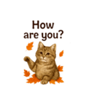 秋の花を贈るねこ♡Halloween Autumn cat（個別スタンプ：5）