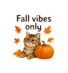 秋の花を贈るねこ♡Halloween Autumn cat（個別スタンプ：11）