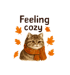 秋の花を贈るねこ♡Halloween Autumn cat（個別スタンプ：21）
